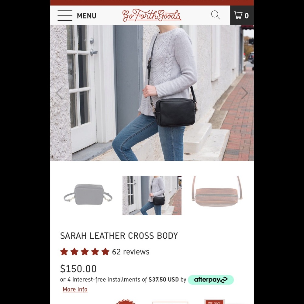 new/go forth goods sarah  leather crossbody